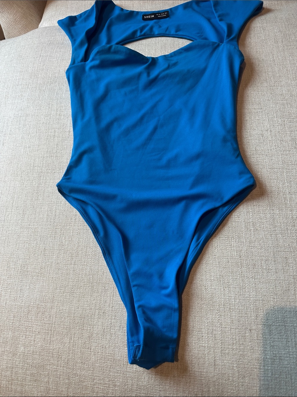 SHEIN Bold Blue Cutout One-Piece bodysuit